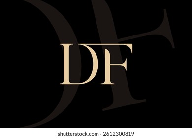 DF or FD letter logo icon design. Classic style luxury initials monogram.