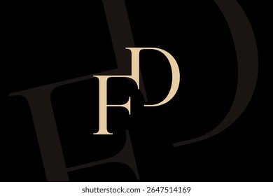 DF or FD letter logo icon design. Classic style luxury initials monogram.