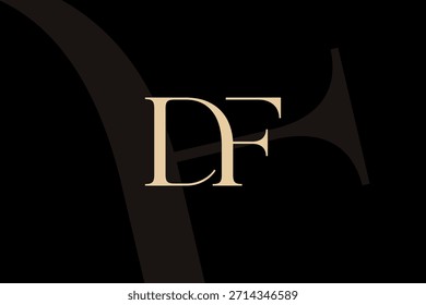 DF or FD letter logo icon design. Classic style luxury initials monogram.