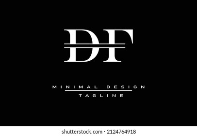 DISEÑO DE LOGOTIPO MINIMALISTA DF O FD ILUSTRACIÓN DE ARTE VECTOR 
