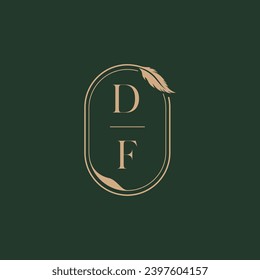 DF feather concept wedding monogram logo design ideas as inspiration