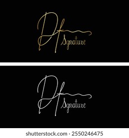 Df Handwriting signature logo. Df Hand drawn Calligraphy lettering Vector. Df letter real estate, beauty, photography letter logo design.