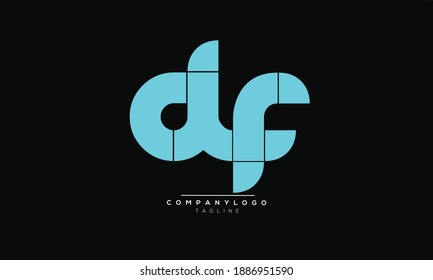 DF icon monogram letter text alphabet logo design