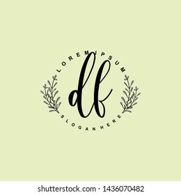 DF Initial beauty floral logo template