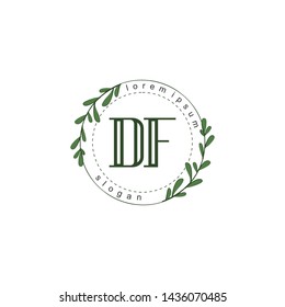 DF Initial beauty floral logo template