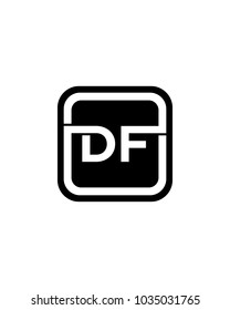 DF initial box letter logo template vector