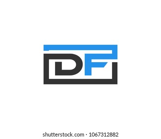 DF initial box letter logo template vector