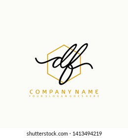DF Initial handwriting logo concept