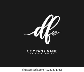 DF Initial Handwriting Logo Template Vector