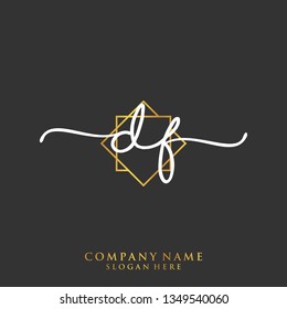 DF Initial handwriting logo template