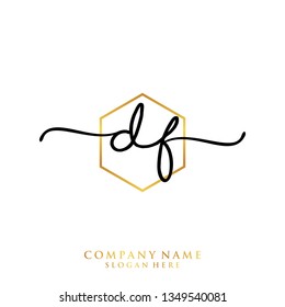 DF Initial handwriting logo template