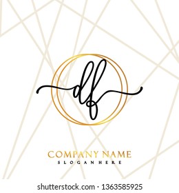 DF Initial Handwriting logo template vector