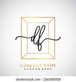 DF Initial Handwriting logo template vector