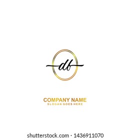 DF Initial handwriting logo template vector