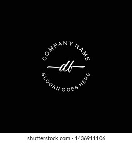DF Initial handwriting logo template vector