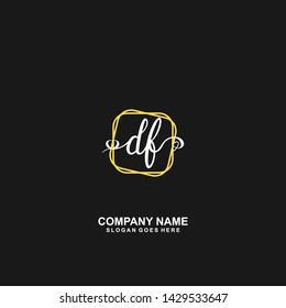 DF Initial handwriting logo vector