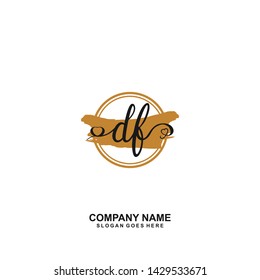 DF Initial handwriting logo vector