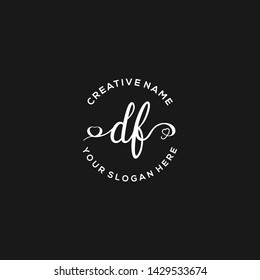 DF Initial handwriting logo vector