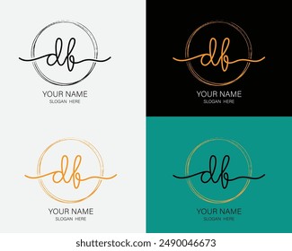 DF initial handwriting ,signature logo template