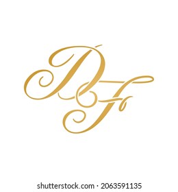 DF initial logo design vector stock