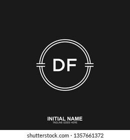 DF Initial logo letter with minimalist concept vector