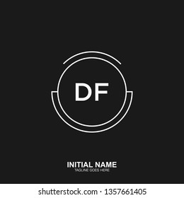 DF Initial logo letter with minimalist concept vector