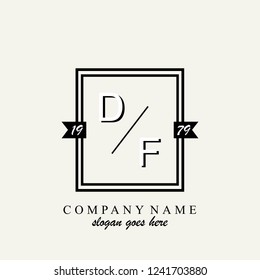DF Initial logo template vector