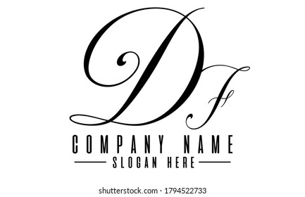 DF initial Logo template vector design