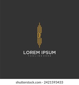 DF initial monogram business logo