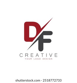 DF initial monogram with letter creative logo