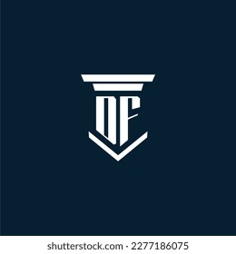 DF initial monogram logo lawfirm with pillar design