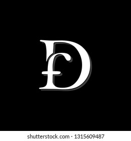 DF Initial name Logo Vector, clever letter logo idea