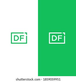df initial square logo design. square frame logo vector