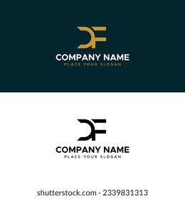 DF Initials Letter Monogram Gold Minimalist Vector Logo