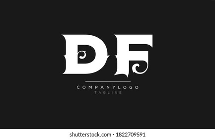 DF initials monogram letter text alphabet logo design