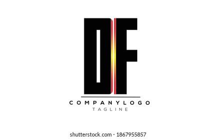 DF initials monogram letter text alphabet logo design