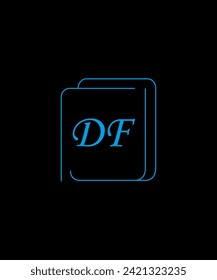 DF Latter Logo Design With Black Background