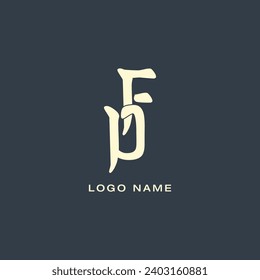 DF letter abstract monogram initial letter logo design