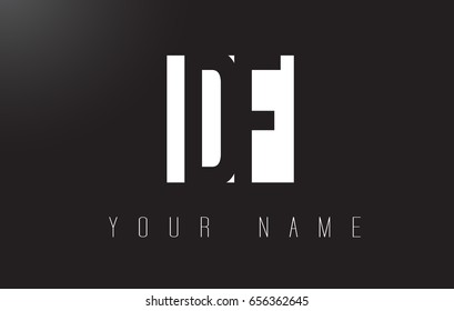 DF Letter Logo With Black and White Letters Negative Space Design.