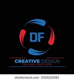 DF letter logo creative design. DF unique design. DF creative initials letter logo concept.