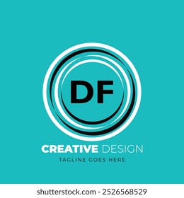 DF carta logotipo criativo design. DF design exclusivo. Ilustração vetorial
