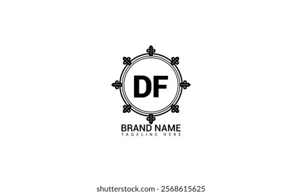 DF letter logo creative design. DF unique design. DF letter logo design on wiht background
