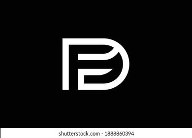 Diseño del logo de la carta DF sobre fondo de lujo. Concepto del logotipo de la letra de la letra del monograma de FD. Diseño de icono DF. Diseño de iconos de letras blancas elegantes y profesionales en el fondo negro.
