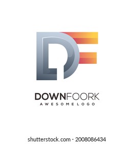 Df Letter Logo Gradient Illustration