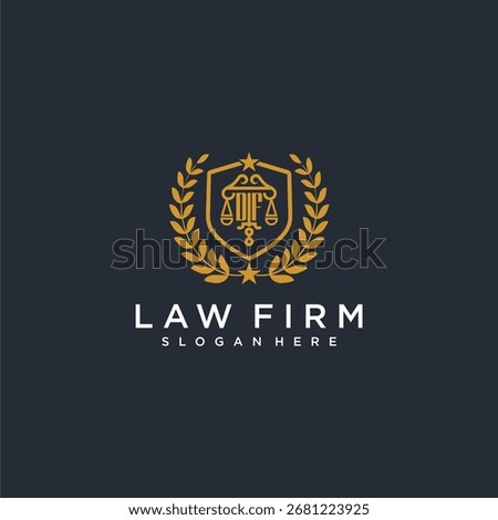 DF letter monogram logo for lawfirm with pillar and leaf image design