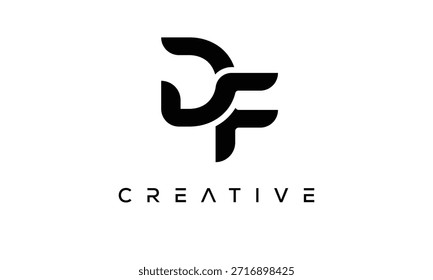 Logotipo del monograma de la letra del DF para la identidad creativa moderna de la marca