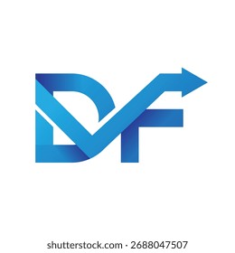 df letters abstract logo modern style