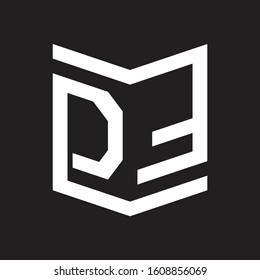 DF Logo Emblem Monogram With Shield Style Design Template Isolated On Black Background