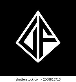 Monograma de las letras del logotipo de DF con diseño de forma prisma icono vectorial moderno