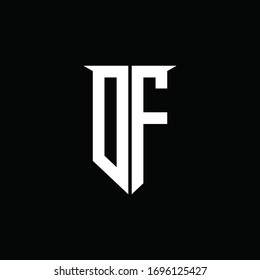 DF-Logo-Monogramm mit Design-Vorlage für Emblem-Schilde